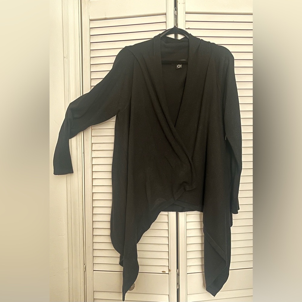 Atmosphere Black Draped Cardigan